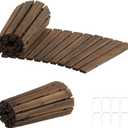 Wooden Garden Pathway,Wooden Walkway with Non-Slip Surface, Roll Out Wooden Pathway Weather-Resistant Walkway for Outdoor Patios Wedding Party Pathways (Carbonized, 6FT-Curved)