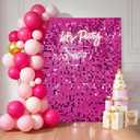 24 Pcs Shimmer Wall Backdrop Panels - 4 FT x 6 FT Hot Pink Sequin Wall for Birthday Festival Home Party Decoration