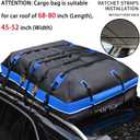 40 Cubic Feet Rooftop Cargo Carrier Bag, Waterproof Soft-Shell Car Roof Bag for All Vehicles SUV with/Without Rack, Car Top Luggage Storage Bag, Blue