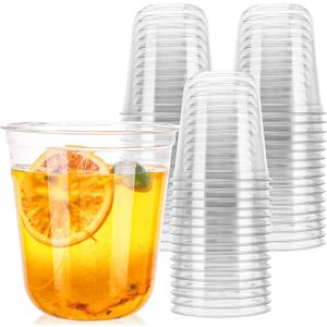 12oz Disposable Stemless Glasses,PET Disposable Drinking Cups,Cold Party Clear Plastic Wine Glasses for Parties Birthday,Wedding,Meeting,Christmas Party Supplies. (50)