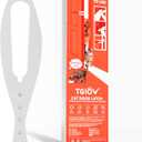 Cat Door Latch, 1 Pcs Cat Door Stopper Pet Door Latch to Keep Dog Out of Litter Box and Food, Door Prop for Cat with 5 Adjustable Size Strap 2.5-6" Wide, No Measuring, Easy to Install, White