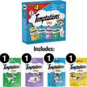 Temptations Classic Crunchy and Soft Cat Treats Feline Favorites Variety Pack, 3 oz. Pouches (Pack of 4) (EXP 08/31/27)