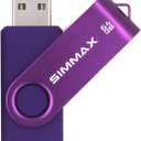 SIMMAX 64GB Memory Stick USB 2.0 Flash Drives Swivel Thumb Drive Pen Drive (64GB Purple)
