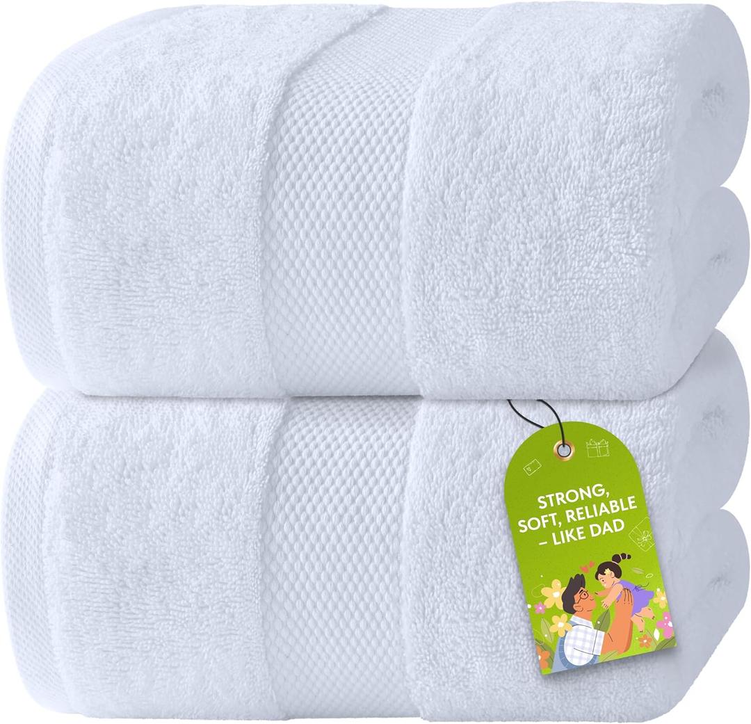 Luxury Bath Sheets Towels for Adults Extra Large | Highly Absorbent Hotel Collection | 35x70 Inch | 2 Pack (White)