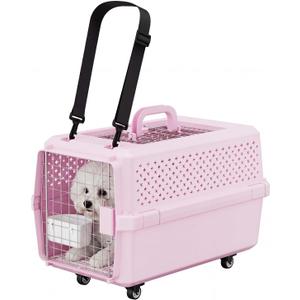 RIZZARI Hard-Sided Carrier: Opening Top Rolling Crate Ventilated 25 lbs