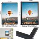 11x15 inch Picture Frame, Horizontal and Vertical Formats for Wall Hanging, 11 x 15 Wall Gallery Poster Photo Frame with Shatter Resistant Plexiglass, Black