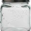 Mason Craft & More Airtight Kitchen Food Storage Clear Glass Pop Up Lid Canister, Medium 2.7 Liter,  Pop Up Canister