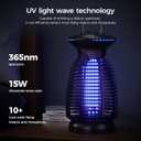 Outdoor Bug Zapper with LED Light - Electric Mosquito Killer Fly Trap Insect Zapper Outdoor and Indoor for Home Kitchen, Patio, Backyard