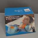 Ringco Neck Massager Pillow with 3 Level Heating & Vibration Adjustable, Heated Neck Stretcher with 6 Modes, Rechargeable Cervical Traction Device for Pain Relief & Muscle Relaxation (Light Blue)