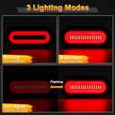 6 Inch Oval LED Trailer Tail Lights, 114 LEDs Smoked Lens Red Stop Turn Signal Running Brake Lights Waterproof 12V-24V Universal Tail Lights for Trailer Truck RV Van UTV (2 Pack)