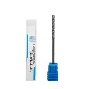 1/8" Extra Long Carbide Ball Nose End Mill for Alloy Steels/Hardened Steels, 3" Overall Length End Mill Bits, 4 Flute HRC 55 Deg AlTiN Coating, CNC Router Bits (1 Piece)