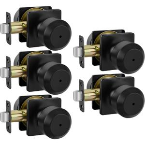 Haidms 5 Pack Black Door Knobs, Interior Door knobs, Privacy Door Knob for Bedroom or Bathroom, Matte Black Door Knobs