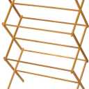 Household Essentials Bamboo Folding Clothes Drying Rack, Upscale Laundry Rack with 11 Dowels, Environmentally Friendly, Stable Frame, Shelf for Drying Flat