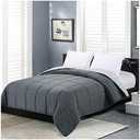 Homelike Moment Twin Comforter Duvet Insert- Grey Down Alternative Bed Comforter Twin Size, Lightweight Bedding Comforters Quilted Soft All Season Reversible Dark Gray/Light Grey