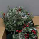 Prelit Small Christmas Tree 20" with 50 Warm LED Timer Lights, Battery Operated Xmas Tree with Red Berries & Pinecones, Frosted Urn Filler, Outdoor for Porch and Pathway,2 Pack (Snow Berry Tree)