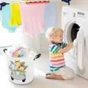 Cartoon Baby Laundry Basket Boys Room Decor Elephant Giraffe Hampers Boys Hamper Clothes Toy Storage Bin Jungle Decor (Animal)