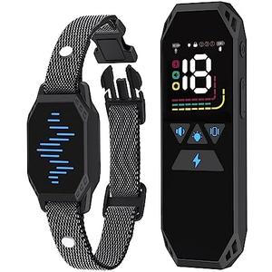 Dog Training Collar, Dog Shock Collar with Remote Control, 2500FT and 4 Training Modes Beep, Vibration, Electric Shock, IP67 Waterproof Rechargeable E-Collar for All Breed