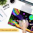 Astronaut and Alien Trippy Desk Mat,Large Gaming Mouse Pad,Non-Slip Rubber Base Mousepad with Stitched Edges,Waterproof Mouse Mat Desk Pad for Work, Game, Office (31.5x15.7 in)