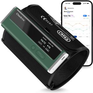 Checkme Blood Pressure Monitor for Home Use - Upper Arm Cuff, Bluetooth BP Machine, Accurate Readings in 30 sec, App Enabled for iOS & Android, Stores 50 BP Readings, Green