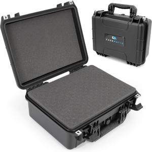 CASEMATIX 16" Waterproof Hard Case with Customizable Foam for Portable Electronics, Tools and Accessories - Hard Shell Plastic Case with Pre-Diced Travel Case Foam Interior