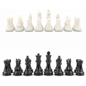 Handcrafted Premium Marble Chess Pieces Set Elegant 32-Piece Replacement for 12-15 Inch Chess Boards with Storage Box (Black and White)