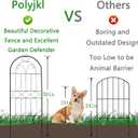 Decorative Garden Fence 10 Pack, 30in (H) x 10ft (L) Rustproof Metal Wire Animal Barrier, Arched Flower Edging Border Fencing Panel for Dog, Yard, Patio, Outdoor, Decor