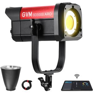 GVM 300W LED Video Light, 221950lux/1m, ARO SD300B Photography Lighting Kit with APP Control, 2700K-6800K Studio Light Continuous Lighting Kit for YouTube,Film,12 Scene Effects