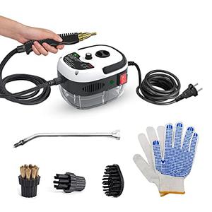 Irishom 2500W Portable Handheld Steam Cleaner High Temperature Pressurized Steam Cleaning Machine with Brush Heads and Gloves for Kitchen Furniture Bathroom Car