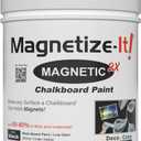 Magnetize-It! Magnetic Chalkboard Paint (Water Based)  Satin Black Deco Color Extra Strong and Sustainable, All-Purpose Interior 1L