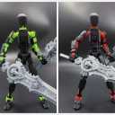 T13 New Action Figure Set (Assembly Completed), 3D Printed Multi-Jointed Movable Titan 13 Dummy Lucky 13 Mobile Robot, Nova 13 Action Figures Desktop Decorations for Game Lovers Toy (Black Red Green