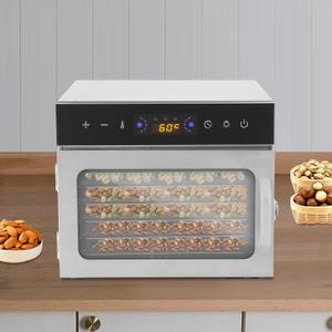 6-Tray Food Dehydrator Machine for Jerky, Fruit & Herbs, 800W Adjustable Temp & Timer, Stainless Steel Food Dryer for Home, Healthy Snacks, Pet Treats (6 layer)