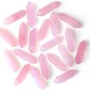 ZHIYUXI 20 Pcs Rose Quartz Crystals Crystal Points Gemstone Rose Quartz Crystal Pink Crystal Tumbled Polished StonesEnergy Reiki Healing Stone Crystal Wand Wholesale Meditation Decor Gifts
