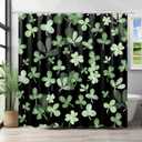 St. Patrick's Day Shower Curtain 72" x 72" Lucky Shamrock Home Bathroom Decorations Green Clover Leaves Bathtub Curtain Set with 12 Hooks