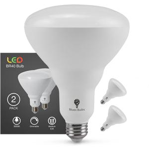 Bluex Bulbs 2 Pack 20W BR40 HO High Power LED Indoor Flood Light Bulbs 3000K Warm White - Dimmable 1800 Lumens E26 200W Equivalent Base Recessed Can Lights - R40 Home Kitchen Spot Ceiling Lights