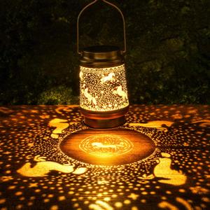 Horse Solar Lanterns Outdoor Waterproof, Gifts for Women Girls Horse Lovers Hanging Solar Lights for Outside, Decorative Light for Garden Patio Porch Yard Decor