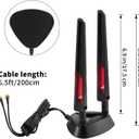 WiFi 6 6E Tri-Band 2.4GHz/5GHz/6E Magnetic Base Antenna for PC Desktop Computer Motherboard WiFi Router, Eifagur