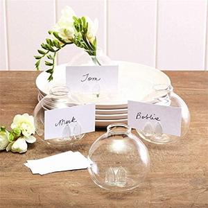 Two's Company Seated Bud Vase/place Card Holders-Set of 4, 3 inches Height x 3.5 inches Diameter, Clear