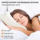 Natural Talalay Latex Pillow, Bed Pillow for Neck Pain Relief, Breathable Cooling Pillow with 100% Cotton Cover, Oeko-TEX Certified Support for Side, Back Sleepers (1, King (Low Loft))