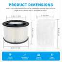 2 Pack 17810 Filters Replacement for Craftsman 3 to 4 Gallon General Purpose Wet Dry Vacuum, Part# 9-17810, with 8 Pre-filter Bags & 1 Brush