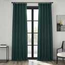 HPD Half Price Drapes - Faux Linen Curtains for Living Room (1 Panel) - 50W X 108L - Textured Room Darkening Curtains for Bedroom 108 Inches Long - Drapes for Home Decor, Focal Green