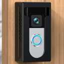 QIBOX No Drill Adhesive Video Doorbell Mount Compatible with Ring/Blink Wireless Video Doorbell, Anti-Theft Camera doorbell Holder Accessories, Not Block Doorbell Motion Sensor & Camera
