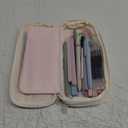 Four Candies 39 PCS Aesthetic School Supplies with Cute Pen Case, 12 Pastel Highlighters, 5 Black Ink Gel Pens, 6 Mechanical Pencils Set 0.5 & 0.7 mm for Students Stationary College Essentials (Pink)