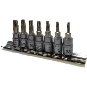 7PCS Torx Star 6 Point 1/4-Inch Impact Drive Socket Kit, Broken Bolt Extractor with T10 T15 T20 T25 T27 T30 T40 - Damaged & Stripped & Fastener Screw Remover Tool Set