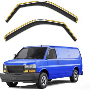 in-Channel Rain Guards Fit for Chevy Express Van 1996-2026 & GMC Savana 1996-2026, Window Rain Guards Visors Vent Visors Window Deflector Vent Shades Car Accessories -2 pcs
