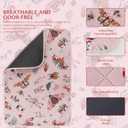 IEUUMLER Washable Pee Pads for Dogs, 2 Pack Insect Pattern Reusable Waterproof Puppy Potty Pads, Non-Slip Absorbent Pet Training Pads for Playpen Crate Bed EU014 (Pink)