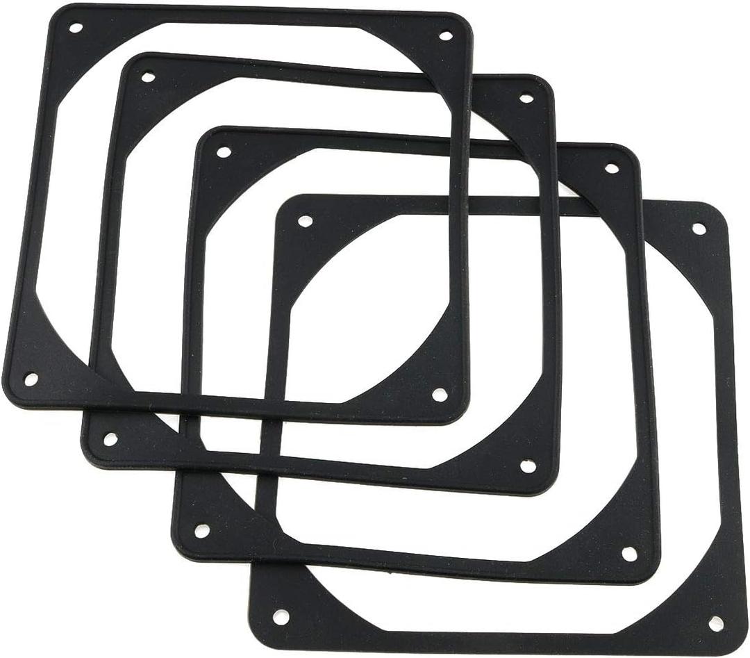 E-outstanding 4-Pack 120mm Rubber Shock Absorption Pads for 12cm Fans, Reduce Noise, Desktop Compatible