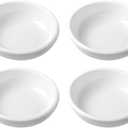 4pcs White Ceramic Seasoning Dishes Dipping Bowls Appetizer Plates,3 inch