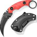C1691N Fixed Blade Knife,D2 Steel Nylon Fiberglass Handle Outdoor Claw Knife for Survival, Hiking, Camping with Kydex Sheaths(Red)