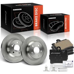 A-Premium 11.81 In (300mm) Rear Vented Brake Rotors and Ceramic Pads Kit | Compatible with Audi, Porsche and Volkswagen Models - Cayenne 2003-2006/2008-2010, Q7 2007-2015, Touareg, 6-Pack