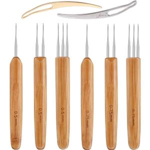AUGSUN 8 Pcs Dreadlock Crochet Hook Tool, Braid Hair Dreadlocks Needle Weaving Crochet
